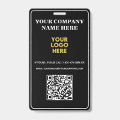 Badge Logo de la société de photo d'employé Code QR (Arrière)