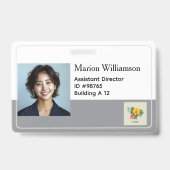 Badge Logo de la société de photo d'employé horizontal  (Avant)