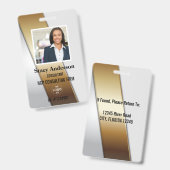 Badge Logo de la société Nom de l'employé Photo ID (Avant & arrière)