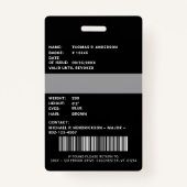 Badge Logo de l'agent correctionnel - ID photo (Dos)