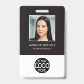 Badge Logo de l'employé avec code QR et code-barres ID (Avant)