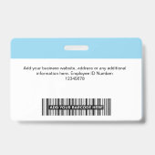 Badge Logo de l'employé bleu clair personnalisé ID Lanya (Arrière)