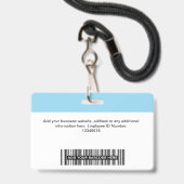 Badge Logo de l'employé bleu clair personnalisé ID Lanya (Arrière avec lanière)