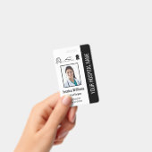 Badge Logo de l'employé Code-barres Photo ID noir (Manuel / portable)