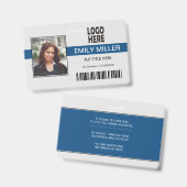 Badge Logo de l'employé de l'entreprise, code-barres ble (Avant & arrière)