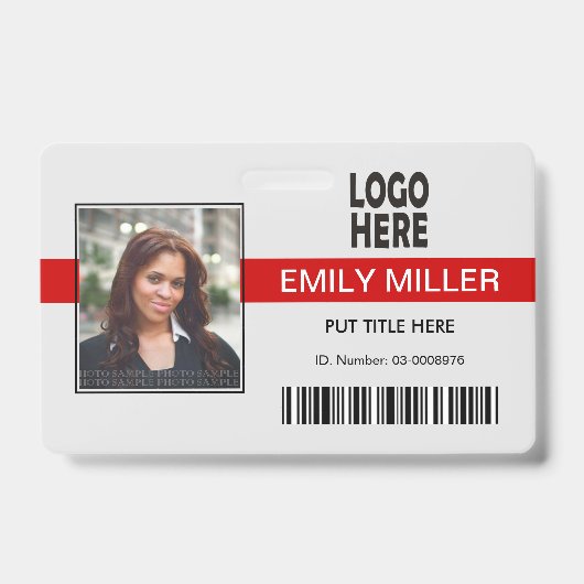 Badge Logo de l'employé de l'entreprise et modèle photo  (Avant)