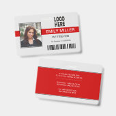 Badge Logo de l'employé de l'entreprise et modèle photo  (Avant & arrière)