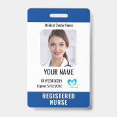 Badge Logo de l'employé de l'hôpital - Code de la barre  (Face)