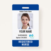 Badge Logo de l'employé de l'hôpital - Code de la barre  (Devant)