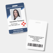 Badge Logo de l'employé de l'hôpital personnalisé et bad (Front & Back)