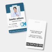 Badge Logo de l'employé de l'hôpital personnalisé et pho (Front & Back)