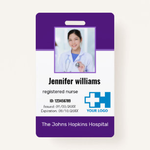 Badge Logo de l'employé de l'hôpital personnalisé, photo