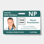 Badge Logo de l'employé de l'Hôpital sur mesure Bleu Ver (Avant)