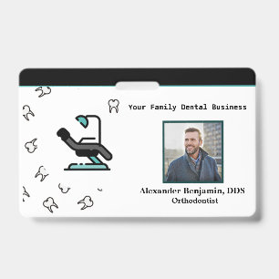 Badge Logo de l'employé - Dentiste Code de la barre Nom