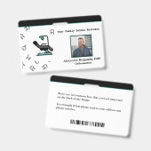 Badge Logo de l'employé - Dentiste Code de la barre Nom  (Avant & arrière)