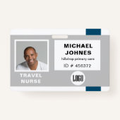 Badge logo de l'employé et étiquette de nom photo (Devant)