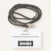 Badge Logo de l'employé Médicale personnalisé - ID photo (Derrière avec lanière)