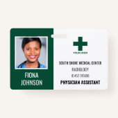 Badge Logo de l'employé Médicale personnalisé - ID photo (Devant)