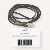 Badge Logo de l'employé Médicale personnalisé - ID photo (Derrière avec lanière)