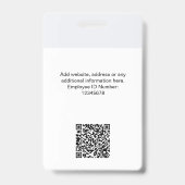 Badge Logo de l'employé personnalisé d'entreprise modern (Arrière)