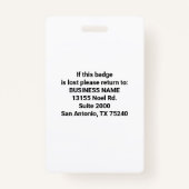 Badge Logo de l'employé personnalisé rouge - ID photo -  (Dos)