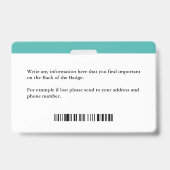 Badge Logo de l'employé - Photo Dentist personnalisé (Arrière)