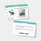 Badge Logo de l'employé - Photo Dentist personnalisé (Avant & arrière)
