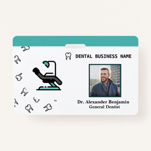 Badge Logo de l'employé - Photo Dentist personnalisé (Devant)