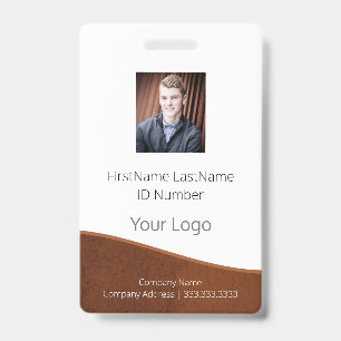 Badge Logo de l'employé Photo ID Code à barres Nom