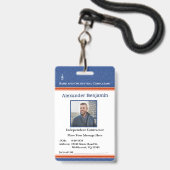 Badge Logo de l'employé Photo ID Nom personnalisé (Avant avec lanière)