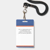Badge Logo de l'employé Photo ID Nom personnalisé (Arrière avec lanière)