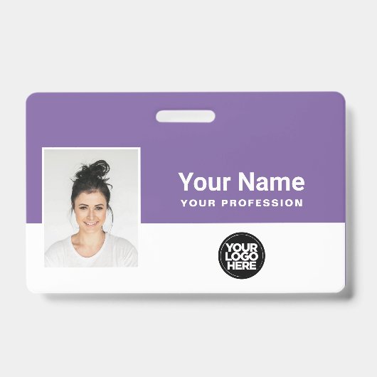 Badge Logo de l'employé pourpre personnalisé Nom du band (Avant)
