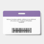 Badge Logo de l'employé pourpre personnalisé Nom du band (Arrière)
