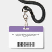 Badge Logo de l'employé pourpre personnalisé Nom du band (Arrière avec lanière)