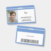 Badge Logo de l'employé texte et code nu modèle (Avant & arrière)