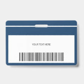 Badge Logo de l'employé texte et code nu modèle (Arrière)