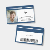 Badge Logo de l'employé texte et code nu modèle (Avant & arrière)