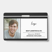 Badge Logo de l'employé texte et code nu modèle (Avant)