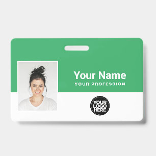 Badge Logo de l'employé vert personnalisé Nom du bande
