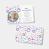 Badge Logo de l'enseignant moderne Éducateur Code photo  (Recto et verso)