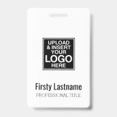 Badge Logo de l'entreprise avec code barre de prénoms et (Face)