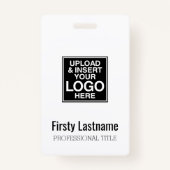 Badge Logo de l'entreprise avec code barre de prénoms et (Devant)