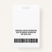 Badge Logo de l'entreprise avec code barre de prénoms et (Dos)