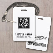 Badge Logo de l'entreprise avec code barre de prénoms et