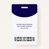 Badge Logo de l'entreprise avec code barre de prénoms et (Dos)