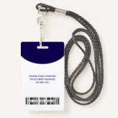 Badge Logo de l'entreprise avec code barre de prénoms et (Derrière avec lanière)