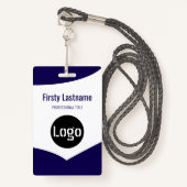 Badge Logo de l'entreprise avec code barre de prénoms et (Devant avec lanière)