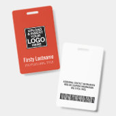 Badge Logo de l'entreprise avec code barre de prénoms et (Avant & arrière)