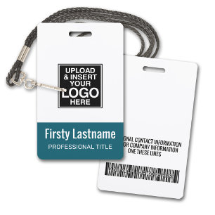 Badge Logo de l'entreprise avec code-barres du prénom et