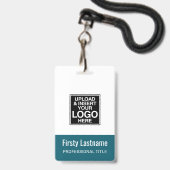 Badge Logo de l'entreprise avec code-barres du prénom et (Avant avec lanière)